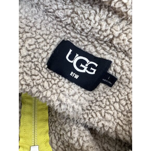 UGG SANDSTONE MARLENE FAUX FUR SHERPA JACKET WOMEN SIZE L - Picture 4 of 5